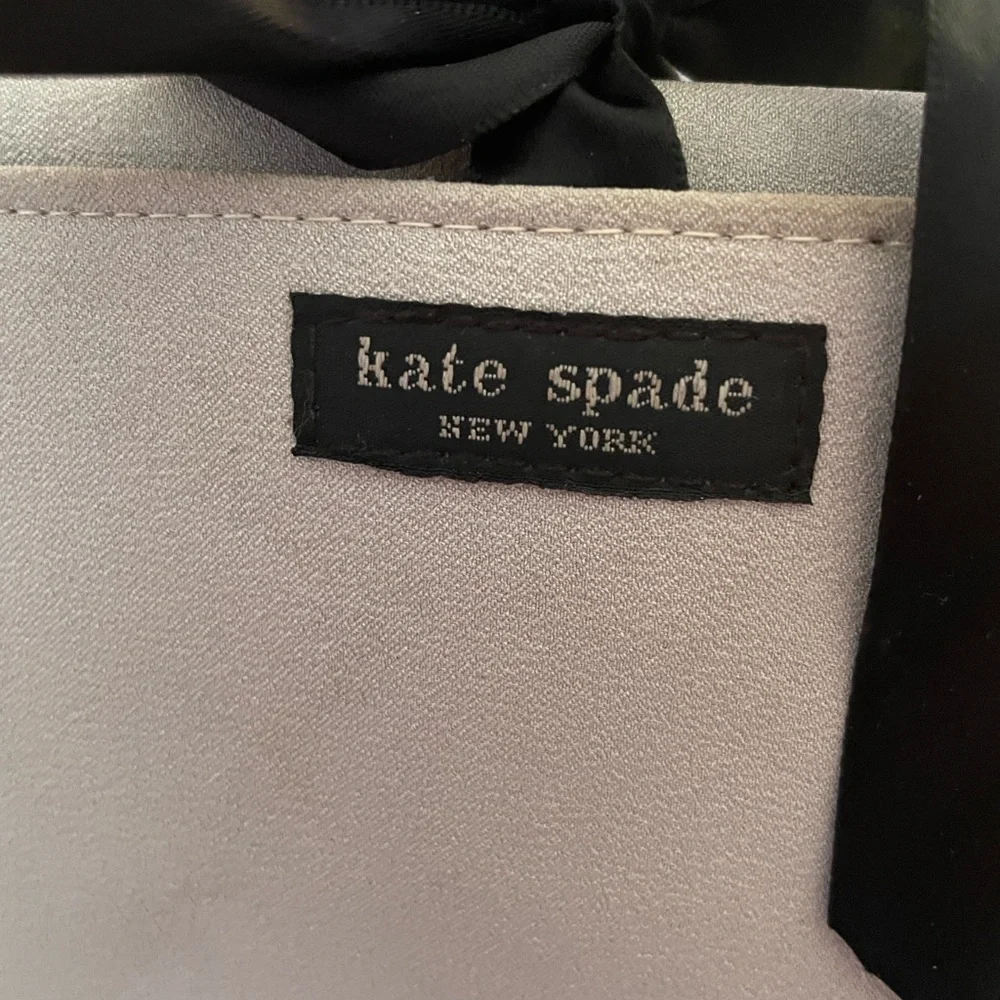Kate Spade Sawyer Street Francis Ribbon-Bow, Canvas Colorblock Tote- Grey/Black
